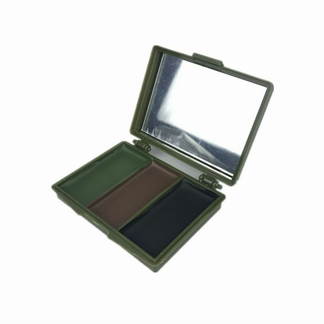 Outdoor-Proof 3-Color Face Paint with Built-in Mirror - Compact Box for Fan Events, Performances & Camouflage Use - Waterproof, Sweat-Resistant Formula for Easy, Skin-Friendly Application in Vibrant