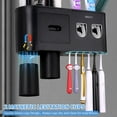 thumbnail image 5 of Multifunctional Wall-Mounted Toothbrush Holder, Automatic Toothpaste Dispenser Space Saving Toothbrush and Toothpaste Holder, with 2 Cups and Drawers Cosmetic Organizer (Black 2 Dispensers), 5 of 8