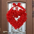 thumbnail image 5 of Heart Shaped Wreath with Floral Rose Artificial Garland - Red 16 Inch Door Wreath for Home, Wedding, Valentine's Day, Party Decor, and Romantic Settingn, 5 of 5