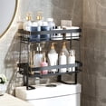 thumbnail image 6 of Drill-free Installation 2 Tier Bathroom Shelf with Sturdy Alloy Steel Shelf, Suitable for Multiple Scenarios in Bathroom, Kitchen, Bedroom, etc., 6 of 7