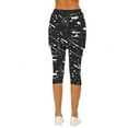 thumbnail image 5 of UVEASISHA Womens Print Skirted Leggings Capris Yoga Gym Pants with Skirt High Waisted Stretch Workout Tights Black M, 5 of 7