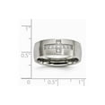 thumbnail image 7 of White Stainless Steel Ring Band Men's Cubic Zirconia CZ, 7 of 7
