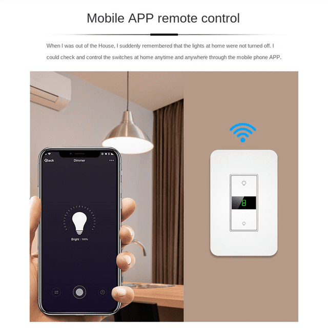 Interrupteur Intelligent Wi-Fi, Interrupteur à Bouton, Gradation à Bouton Graffiti, Contrôle par Application Smart Life,1 * Interrupteur Intelligent Wi-Fi