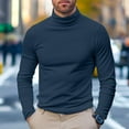 thumbnail image 6 of Cyglowse Men's Lightweight Long Sleeve Shirts Mock Turtleneck Thermal Undershirt Breathable Soft Stretchy Casual Tops Navy 2XL, 6 of 7