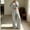 Gray, variant on Women Two Piece Matching Outfits, Women Coordinate Sweatsuit, Wrap V Neck Crop Top High Waist Straight Pants, Solid Spring Daily Dating Separates(Black,S)