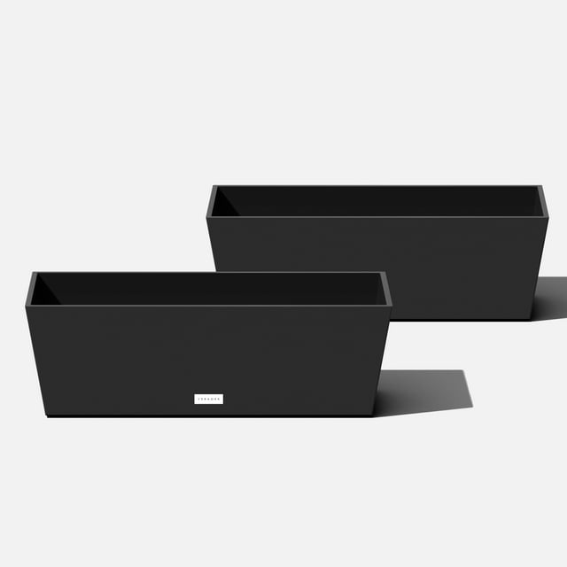 Veradek Pure Series Jardinière à Fenêtre 25 Pouces Lot de 2 Noir
