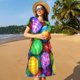 thumbnail image 4 of Disketp Colorful Easter Eggs1 para Vestido de Manga Corta para Mujeres, Vestidos de Verano para Mujeres, Casual y Holgado para la Playa, 4 of 6