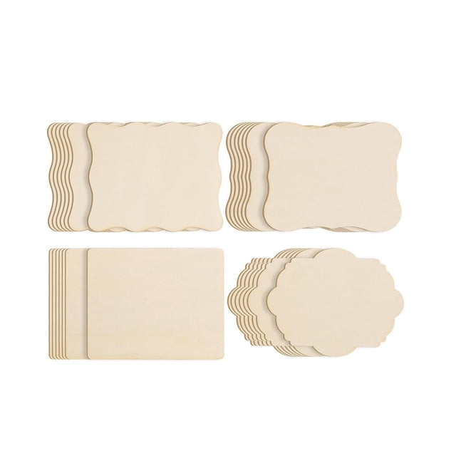 simhoa 28 Pieces Unfinished Wood Pieces 2mm Thick for Crafting Architectural Models