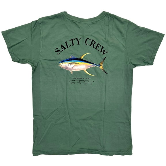 Salty Crew Women's Ahi Tuna Mount Boyfriend Relaxed Fit Premium Tee T-Shirt (X-Small, Sage Green)