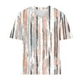 thumbnail image 4 of Plus Size Women's 4X Short Sleeve V-Neck Printed Casual Shirt Comfortable and Lightweight Under $10​​, 4 of 5