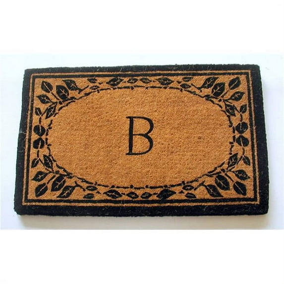 Geo Crafts G285-PHLCM3048B 30 x 48 in. B Monogram Leaf Mat with Black Design