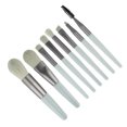 thumbnail image 4 of Juego de 8 brochas de maquillaje profesionales portátiles para sombras de ojos, kit de brochas cosméticas con bolsa de almacenamiento para mujeres, gris y verde, 4 of 13