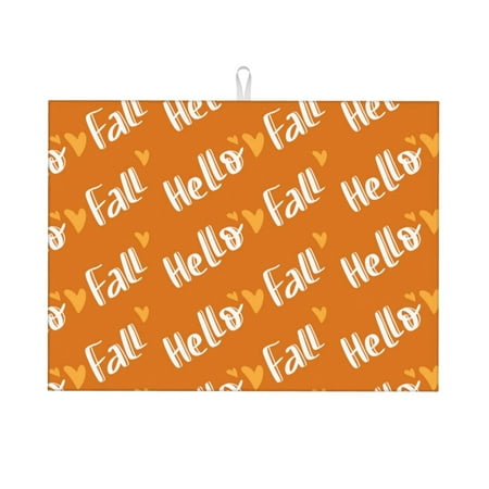

Coaee Hello Fall for Kitchen Drying Mat Dish Drying Mats for Kitchen Counter Foldable Water-Absorbent Suitable for Draining Racks