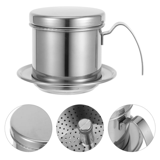 Luxshiny Traditional Vietnamese Coffee Maker Pot Stainless Steel Reusable Single Serve Brewer