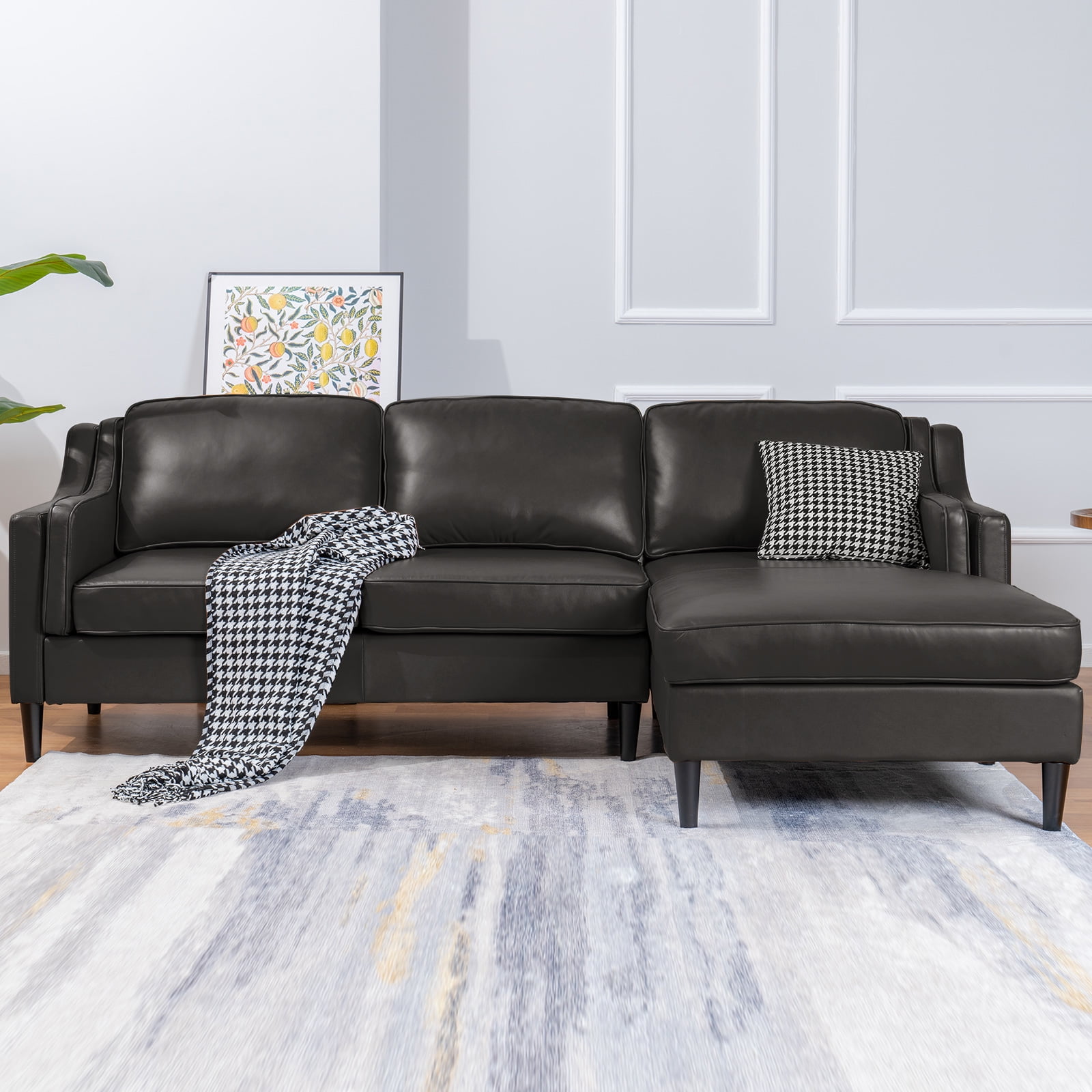 Mjkone Real Leather Sectional Sofa, Mordern Luxury Sofa Couch, Modular ...