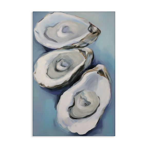 Stupell Industries Oyster Seashell Trio Animals & Insects Painting Gallery Wrapped Canvas Art Print Wall Art, 16 x 24