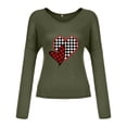 thumbnail image 4 of Babysbule Womens Valentine's Day New Arrivals Tops Women Fashion Casual Print V-Neck Loose Long Sleeve T-shirt Blouse Pullover, 4 of 6