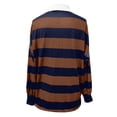 thumbnail image 4 of Jamsmile Women Tshirts Long Sleeve Striped T Shirt Casual Loose Tops With Flip Collar Comfortable Basic Tee Shirts Ladies, 4 of 5