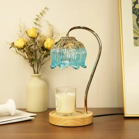 Lámpara regulable SupBri para calentar velas con forma de flor y temporizador, 4 bombillas