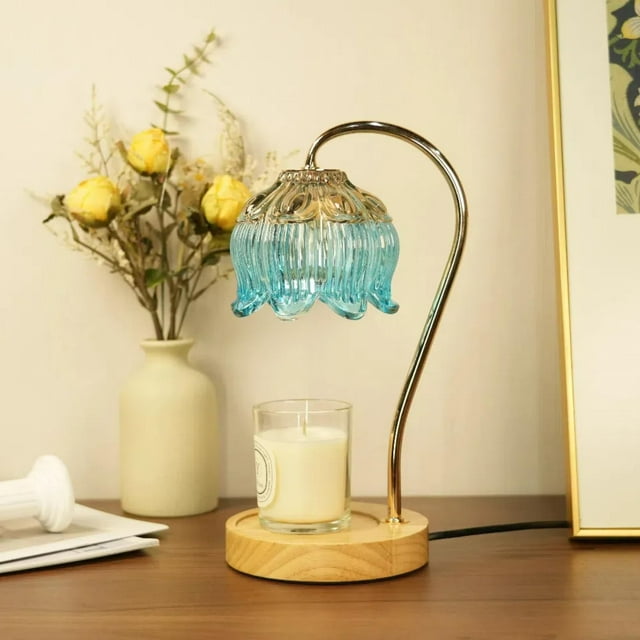 Lámpara regulable SupBri para calentar velas con forma de flor y temporizador, 4 bombillas