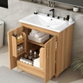 thumbnail image 5 of Ceramic sink with pre - drilled holes | 30" bathroom vanity with functional doors | Strong frame and durable MDF usage, 5 of 7