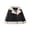 #0375-Black, variant on Girls Fleece Lined Solid Color Collared Jacket with Pocket Warm Winter Cotton Padded Outerwear