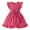 Hot Pink, variant on Toddler Girls Summer Dresses Casual Flutter Sleeve Stripes Crewneck Belted Dress For Kids Size 4-5T