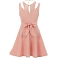 thumbnail image 2 of Big Girls' Sleeveless Floral Lace Cut Out Shoulder Holiday Party Flower Girl Dress Pink 10 (J21KS14), 2 of 3
