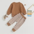 thumbnail image 4 of Gupgi Ensemble Automne pour Bébé Garçon Chandail à Carreaux Pantalon 2 Pcs, 4 of 8