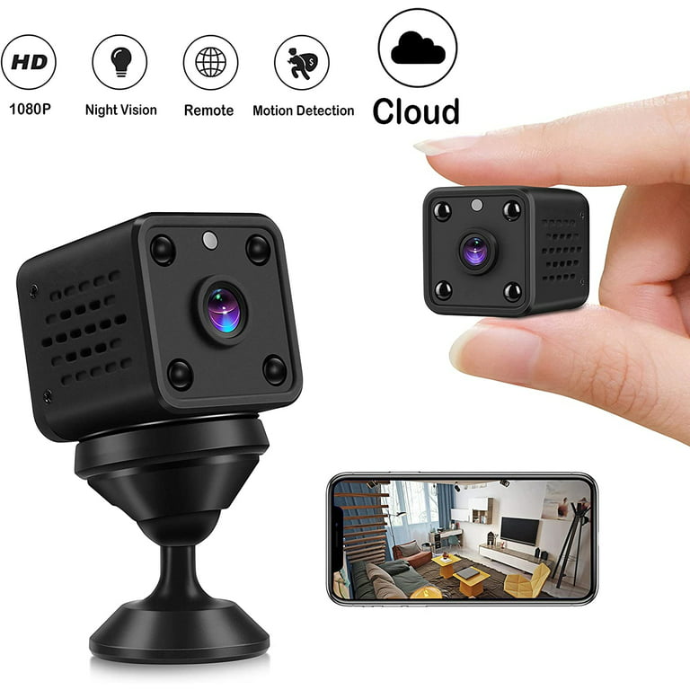 Cloud Mini Camera-WiFi 1080P HD Camera Wireless Remote Live Video Motion  Detection IR Night Version Nanny Pet Home Office Garage Sport Camera  Security Monitor for iOS/Android Built-in Battery 