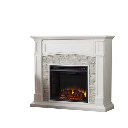 Southern Enterprises Seneca Faux Stone Electric Fireplace