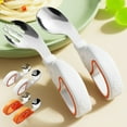 thumbnail image 7 of SLYNSHome Toddler Utensils Baby's Spoons & Forks Set with Silicone Handle - 4.5 inch - Childrens Safe Flatware - Children Safe Fork and Spoon Self Feedig -Dishwasher Safe (Orange), 7 of 7