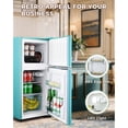 thumbnail image 2 of 3.2 Cu.Ft Mini Fridge with Freezer Compact Refrigerator Single Door Adjustable Thermostat Energy-efficient Low Noise For Bedroom, Office, Kitchen, Light Blue, 2 of 6