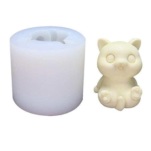 Molde de silicona para velas con forma de gatito, resina polimérica