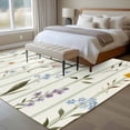 thumbnail image 4 of Spring Floral Area Rugs 8'x10', Washable Small Throw Rugs for Living Room Patio, Summer Botanical Sage Green Striped Indoor Outdoor Rug Non-Slip Low Pile Carpet Runner Reversible Floor Mats, 4 of 8