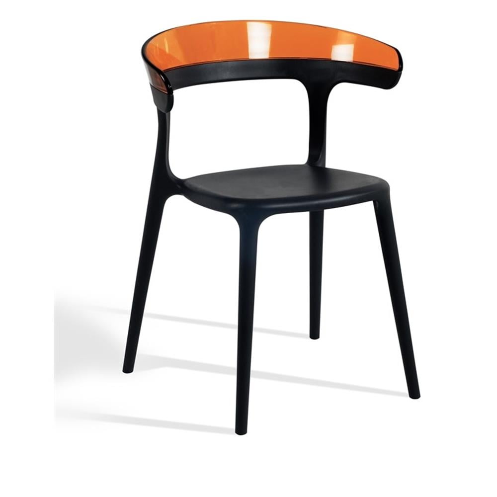 Omax Decor Mia Resin Patio Dining Chair in Black and Orange - (Set of 2)