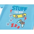 thumbnail image 3 of Beezizac Little Bigs Boy Pajamas Blue Skate & Game 2-PC Snug-fit Comfy Short Sleeves & Pants Set PJ Set Kid Size 4T, 3 of 7