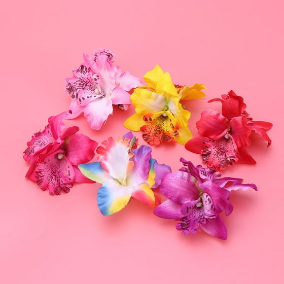 LABSERRON 6Pcs Hawaiian Flower Clips For Women Girls Assorted Color For Wedding Ceremony And Beach Festivals