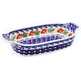 thumbnail image 1 of Polish Pottery Small Serving Dish or Baker Hand Painted in Boleslawiec, Poland + Certificate of Authenticity, 1 of 6