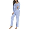 thumbnail image 3 of DreamFish Women's Plus Size Pajama Sets Loungewear Soft Sleepwear 2 Piece Long Sleeves Pjs Top and Long Pants with Pockets, 3 of 5