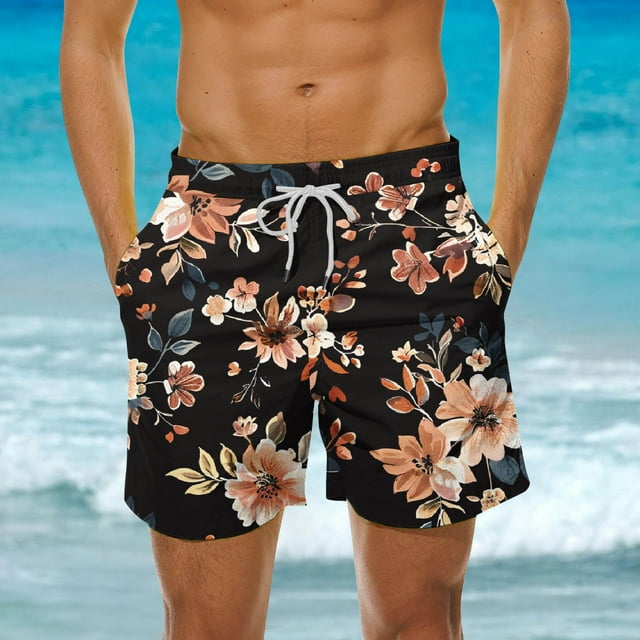 LSLJS Men's Été Ample Beach Shorts Poche Natation Pants, Beach Shorts