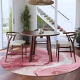 thumbnail image 3 of Large Round Rug 8Ft Washable Non-Slip, Pink Marble Circle Area Rugs for Living Room Bedroom, Summer Ocean Wave Red Ombre Indoor Floor Mats Carpet Runner for Home Decor, 3 of 8