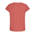 thumbnail image 6 of Dpjklzsn Women's Pintuck Short Sleeve Blouse, Half Button Crewneck Shirt with Pleated Front for Casual Summer Wear, 6 of 10