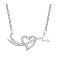 thumbnail image 1 of Gargantilla de aleación con colgante en forma de corazón y brillantes diamantes de imitación, longitud ajustable, regalo de joyería, 1 of 7