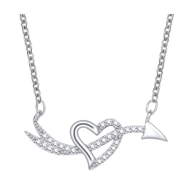 Gargantilla de aleación con colgante en forma de corazón y brillantes diamantes de imitación, longitud ajustable, regalo de joyería