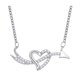 thumbnail image 1 of Gargantilla de aleación con colgante en forma de corazón y brillantes diamantes de imitación, longitud ajustable, regalo de joyería, 1 of 7