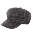 thumbnail image 1 of Boina para mujer, sombrero estilo vendedor de periódicos, gorra de estilo francés, sombreros clásicos de otoño primavera invierno, sombrero octogonal de lana a cuadros gruesos, 1 of 8