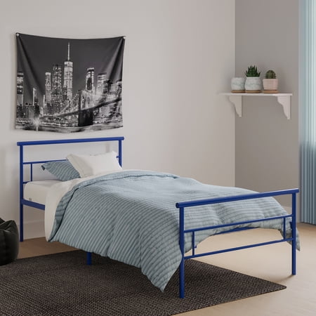 BK Furniture Seattle Metal Twin Bed, Blue