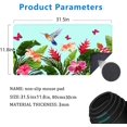 thumbnail image 2 of Large Mouse Pad,hummingbird with palm leaves,butterflies,hibiscus Large XL Desk Mat Extended Waterproof Mouse Mat with Stitched Edges and Non-Slip Base for Office Gaming Home 31.5 X 11.8 Inch, 2 of 6