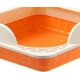 thumbnail image 3 of Heightening Semi Enclosed Cat Deep Toilet Anti Splashing Container Sifting Pet Litter Tray for Indoor Cats, Orange, 3 of 5